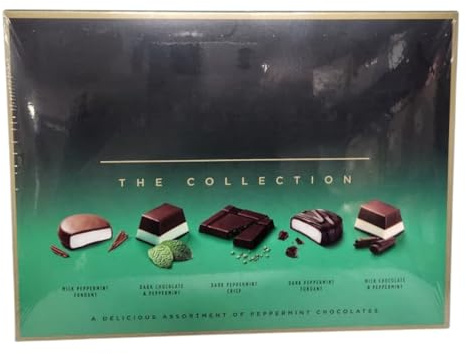 Premium Peppermint Chocolate Assortment Gift Box Dark and Milk Fondant Crisp Layers Festive Treat Sharing Chocolates Dessert Party Box (Single)