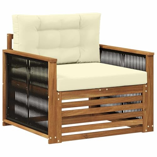 vidaXL Outdoor Mittelsofa Natur, Gartenmöbel, modernes Outdoor-Sofa, modulare Lounge, Elegante Terrassen-Sitze