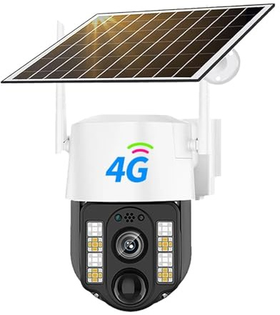 Telecamera di sicurezza, Telecamera solare 4G/WiFi, telecamera IP impermeabile for esterni, rilevamento umano PIR, protezione di sicurezza CCTV, batteria integrata con pannello(4G Camera No Card)