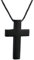 OIDEA Herren Edelstahl Anhänger mit Halskette, Biker Punk Rock klasssische Jesus Christus Kruzifix Kreuz Anhänger mit 62cm Baumwolle Seil Kette, schwarz