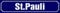 Schatzmix SM0940 Straßenschild St. Pauli Metallschild 46x10 cm Wanddeko tin Sign Blechschild, Blech, Mehrfarbig, 20x30 cm