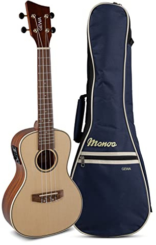 GEWA Concert E-Akustik Ukulele Manoa Elektro - Massive Fichtendecke - Boden/Zarge Sapelli - Natur seidenmatt - UCT-2 Preamp - inkl. gepolstertem Gig Bag - M-CO-E