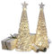 Loberon Deko-Baum 2er Set Glitter, mit Bauernsilber, inkl. warmweiße LEDs, Wohn-Accessoire,Weihnachtsbeleuchtung, Weihnachtsdekoration, Weihnachten, Glas, Silber/klar