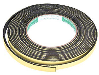 sourcing map 5m Dichtungsband Selbstklebend, 10mm(B) x 2mm(D) Dichtband für Fenster Türen, Schaumstoff Klebeband, 1 Rollen
