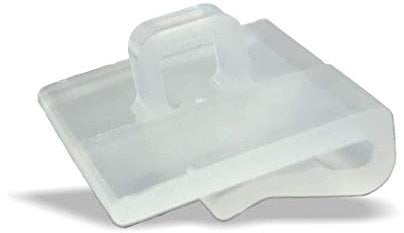 100 Stück | Deckenclip - Deckenklammer für Rasterdecken/Odenwalddecken für 24mm T-Profil | deckenbündig | mit Öse Ø4,5mm | Plastik transparent