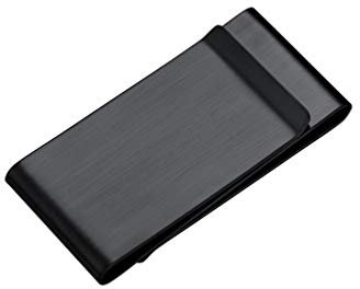 PROSTEEL Herren Personalisiert Geldscheinklammer schwarz Edelstahl zweilagige Geldclip Geldklammer Halter für Visitenkarte Kreditkarte Geldscheine Brieftasche für Vatertag Weihnachten