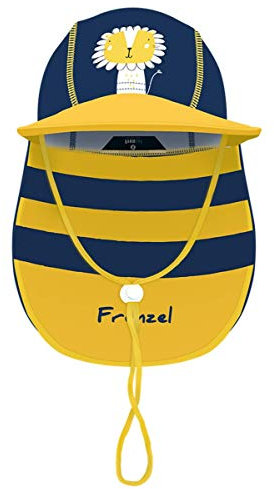 Foruhoo Baby Mütze UV-Schutz 50 mit Kordelzug for Jungen, Breite Krempe Sommerhut Sonnenhut, 51cm / 18-36 Monate, Gelber Löwe