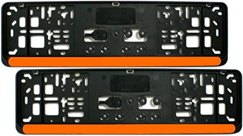 Kennzeichenhalter KURZ (46 cm) - ORANGE (Leiste) - Satz (2 Stück)! - Premiumqualität - 460 mm