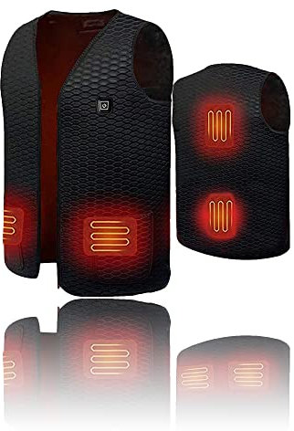 Heated Warm Vest for Men USB Rechargeable Electric Thermal Gilet Jacket Body Warmer, Temperature Adjustable Heating Clothes, Lightweight Warm Vest for Skiing, Hiking, Hunting, Vest Length 25.9''