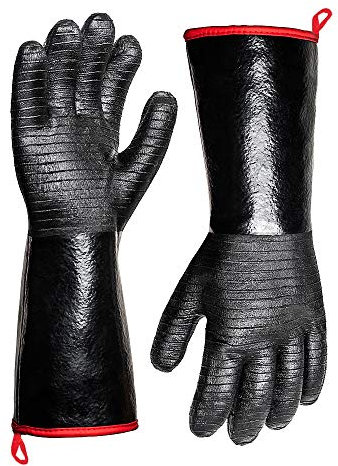 Gants de Barbecue résistants à la Chaleur extrême, Gants de Four, Gants de Barbecue pour fumoir, Manches Longues de 35,6 cm, imperméables, résistants à la Chaleur, Gants en néoprène résistants à