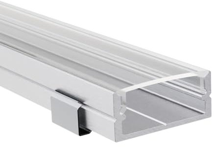 Alumino - LED Aluminiumprofil Eloxiert - 100 cm - Aufputzprofil - Klare Abdeckung - für 16 mm LED-Streifen - kompatibel mit Philips Hue - 1m - Saar