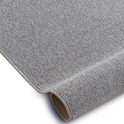 rugsx Einfarbiger Teppich Eton für Zimmer, Wohnzimmer, Schlafzimmer, Teppichboden Auslegware, Silber grau, Verschiedene Größen, 170x230 cm