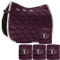Eskadron Set Schabracke Glossy Wave mit doppel Kordel BlackBerry & Bandagen, Größe:Pony Dressur (PD)