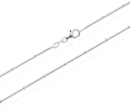 NKlaus (38-80cm Halskette und oder (19-27mm) Armban Schlangenkette 925 Sterlingsilber Silber Kugeln 1,2mm