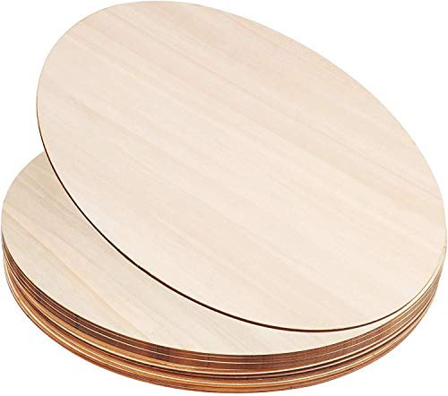 D L D Runde Holzscheiben zum Basteln, 12 Stück 30,5 cm, unlackierte Holzkreise für Handwerk, Brandmalerei und Dekoration