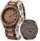 LMWOOD Herren Holzuhr mit Gravur Personalisierte Holz Walnuss Quarz Casual Armbanduhr