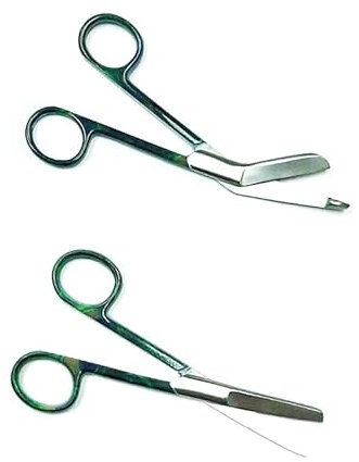 Krankenschwester Scheren Set MIT GRAVUR - Verbandschere Krankenschwester - Krankenschwester Zubehör - Krankenschwester Geschenk - Edelstahl Scharf - Abgerundete Spitze (Pfau)