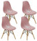 Bestenrose Lot de 4 housses de chaise de salle à manger en jacquard extensibles amovibles et lavables pour chaises de salle à manger, cuisine, banquet, maison, hôtel (rose)