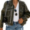 Each women Damen Jeansjacke Mit Nieten Basic Denim Kurzjacke