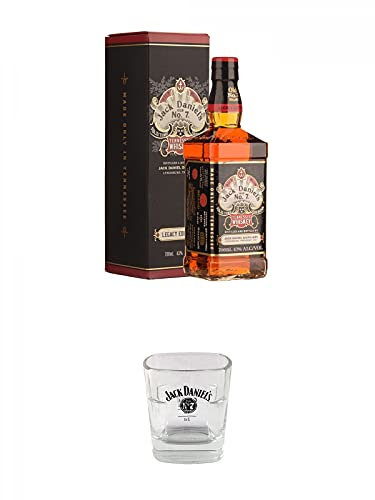 Jack Daniels LEGACY Edition No. 2 (schwarze GP) 0,7 Liter + Jack Daniels No. 7 Glas mit Eichstrich 2 und 4 cl 2 Stück