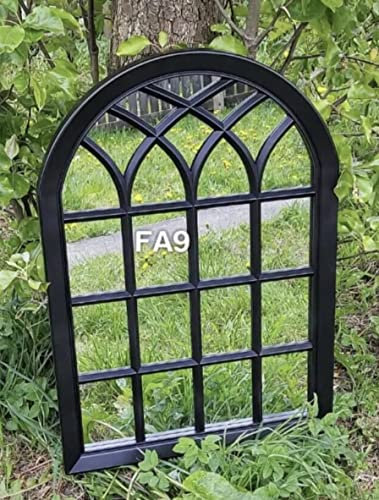 FA9 BLACK WINDOW ARCH ELEGANT VINTAGE STYLE LIGHT WIEGHT, DURABLE FRAME MIRROR, 51x71cm