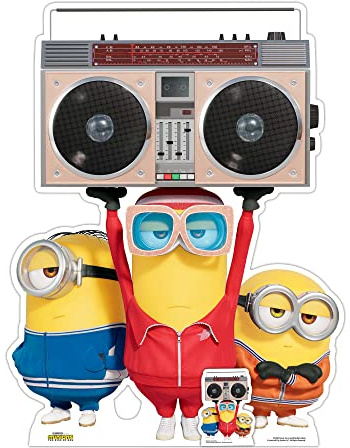 Star Cutouts SC4092 Minions with Boombox Radio Cardboard Cutout – Despicable Me Party Decoration, Kids Room Display & Birthday Gift