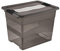 keeeper Aufbewahrungsbox mit Deckel und Schiebeverschluss, 24 l, Transparent, Crystal Grey