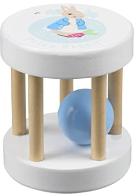 Orange Tree Toys Peter Rabbit Wooden Roller Rattle & Shaker Sensory Toys for 1 Year Old Boys & Girls, Newborn Baby Gifts, Multicolour