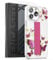 Encased Bando Series Designed for iPhone 14 PRO MAX Case with Hand Strap Loop and Screen Protector (Clear/Pink Butterfly)