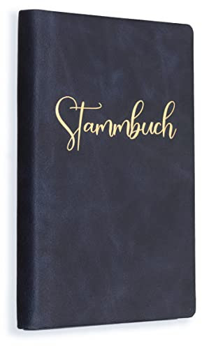 Stammbuch Momi Blau Leder Stammbuch der Familie Veloursleder