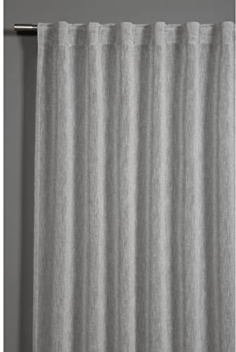 Gardinia Vorhang mit verdeckten Schlaufen, Lichtdurchlässig, Transparent, Gardine in Naturoptik, Silbergrau, 140 x 245 cm