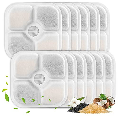 MyfatBOSS 12 Stück Trinkbrunnen Filter für Pixi Katzenbrunnen, Katzenbrunnen Filter für 2,5L Wasserbrunnen für Katzen Hunde 43717