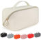 KAT MYHR Kosmetiktasche mit großem Fassungsvermögen – Make-up-Tasche, tragbar, wasserdicht, für Damen, Reise-Make-up-Tasche, Organizer, mit Griff und Trennwand, Cremeweiß, Kosmetiktasche