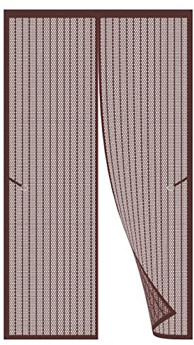 Zanzariera Magnetica Per Porte 100 x 300 cm Anti Zanzare Calamite Tenda Circolazione Dell'Aria Naturale Autoadesivo Zanzariera Zanzariere Per Finestre Per Finestre Schermo, Marrone