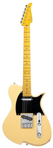 Vola Vasti V3 MC E-Gitarre, Eschenkorpus, Ahornhals, Nickelbünde, moderner C-Hals, hergestellt in Japan (Vintage-Elfenbein)