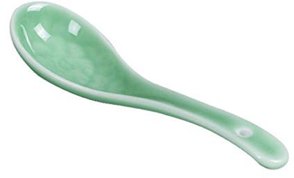 GLigeT Cuillère à Soupe Soupe Cuillère Soupe Creative Céramique Soupe Spoon Peony Petite Soupe Soupière Soupe Coréenne Soupière Soupe 8 Pièces Cyan Cuillère à Café