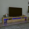 Meuble TV, Banc TV Support de Télévision Table TV Bas Armoire Basse Meuble TV avec lumières LED Chêne Sonoma 230x36,5x40 cm
