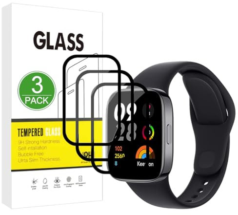 X-Dision [3 Pack] Protector de Pantalla Compatible con Xiaomi Redmi Watch 3,[Resistente a los arañazos][Cubierta Completa Curvada en 3D] Protector para Xiaomi Redmi Watch 3