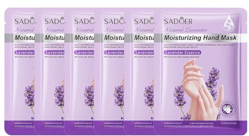 ISAKEN Hand Mask 6 Pairs Moisturizing Hand Gloves, Hand Peeling Masks, Moisturizing Exfoliating Honey Mask with Natural Plant Extracts for Dry and Chapped Hands