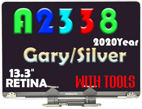 AOYOUI Pantalla de repuesto para MacBook Pro de 13.3 pulgadas A2338 año 2020 M1 EMC 3578 Retina Full LCD Display Assembly 2560x1600 (plateado)