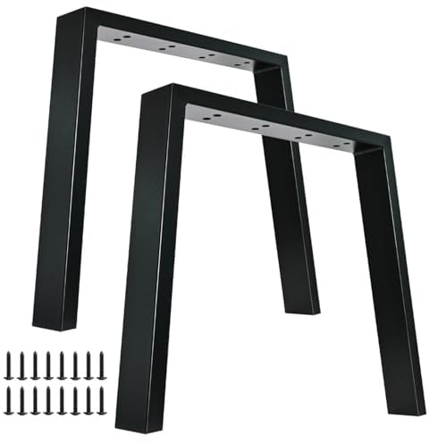 Fruyyzl Tischgestell Metall 71cm Hx61cm W, Tischbeine U Form, Beine für Möbel, Tischfüße Schwarz, Schreibtisch Beine für DIY Sitzbank, Esstische, Nachttisch, Bank, Zweiteilig