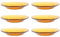 Tradineur - Pack de 6 platos hondos de vidrio, modelo Lys, resistentes, vajilla de cocina, aptos para lavavajillas (Ámbar - Ø 23 cm)