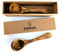 EMNA Lot de 2 louches en bois d'olivier - 25 cm de long - Louche à soupe - Louche à sauce - Cuillère de service - Ustensiles de cuisine pratiques - Hygiénique - Résistant à la chaleur - Durable