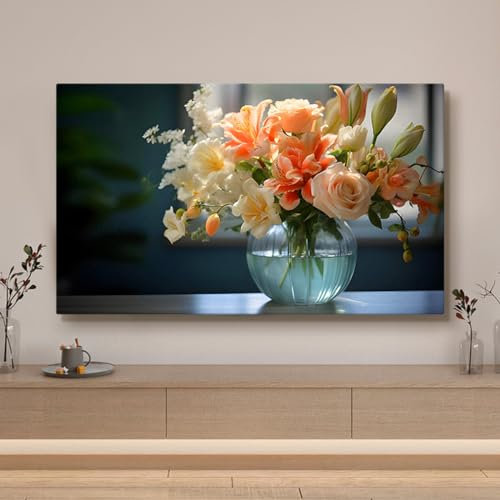 Leichte Luxus-tv-Abdeckung 42–86 Zoll, Buntes Blumenmuster, Displayschutzfolie, Kunstabdeckung, Typ Tv-staubschutz Für LCD-led-bildschirme, Staubdichtes Tuch(Size:80-85in,Color:C)