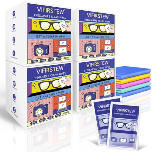Eyeglasses Lens Clean Wipe 400 pcs with 5 Suede Clean Cloth