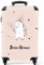 NoBoringSuitcases.com® Kinderkoffer Mädchen - Koffer Kinder - Hartschalenkoffer Einhorn - Reisekoffer Rosa - Trolley Kinder Mädchen - 55x40x20 - Handgepäck - Rollkoffer - Fotokoffer - Personalisiert