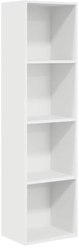 vidaXL Bookcase White 40x30x152 cm Engineered Wood | Loads of space for books and decorative stuff, Sleek and handy look, Made to stand up to everyday use