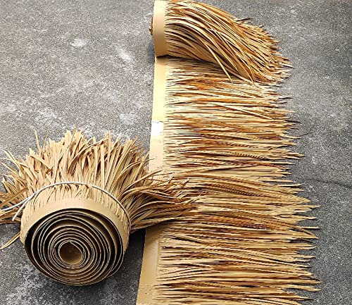 Azulejo de paja de palma artificial para techo de barra Tiki, paneles de techo de paja mexicana Tiki para decoración de vallas, fiestas, rollo de 5 m