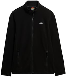 Superdry Herren Polar Fleece Reißverschlussjacke Schwarz XXL