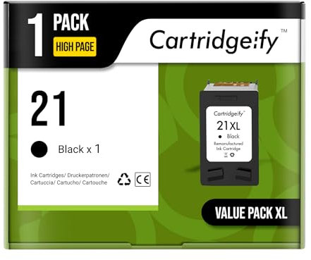 Cartridgeify 21XL Schwarz Druckerpatronen Kompatibel mit HP 21 XL Patronen Multipack, für HP PSC 1410, Officejet 4315, Deskjet 3940 D1530 D2360 D2460 F380 F2180 F2224 F4180